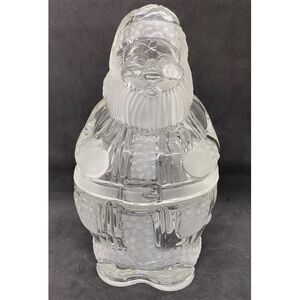 Gorham Holiday Traditions Crystal Santa Clause Figural Treat Candy Jar‎